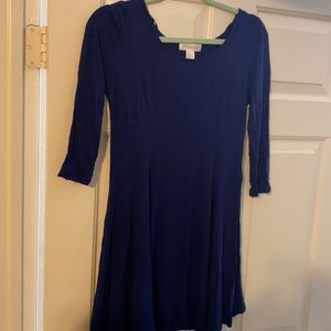 Long sleeve blue dress
